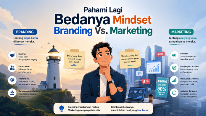 Pahami Lagi Bedanya Mindset Branding Vs. Marketing